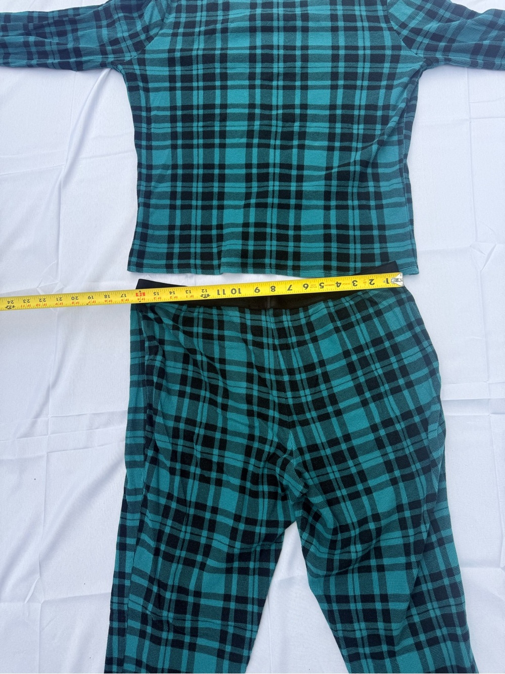 #91 PINK By VS Green Plaid Pajama Set - Cozy Two-Piece Sleepwear size Xl NWOT! - Picture 8 of 11